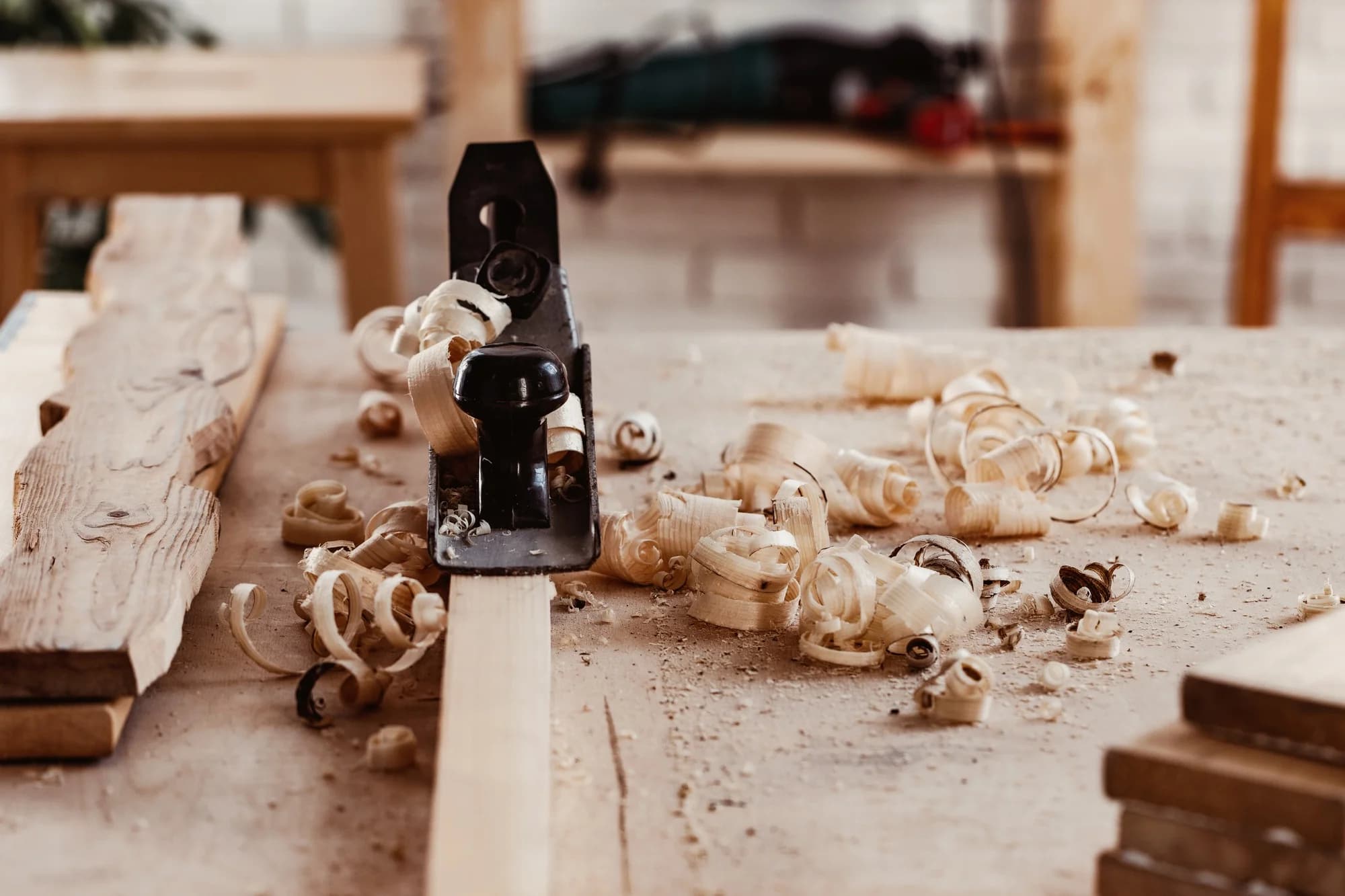 Carpentry tools in workshop